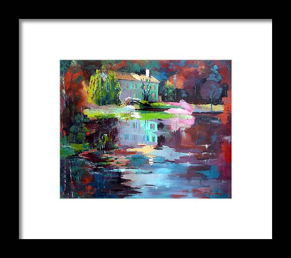Marais Potevin Framed Print featuring the painting Reflections in Coulon by Kim PARDON