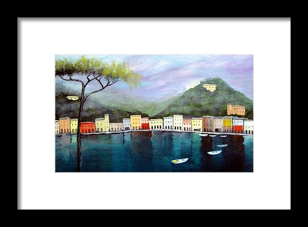 Italy Mediterranean Art Tuscany Framed Print featuring the painting Reflections by Larry Cirigliano