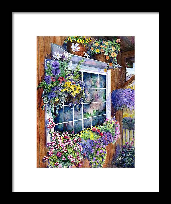 Watercolor Framed Print featuring the painting Reflections of Breckenridge by Mary Giacomini