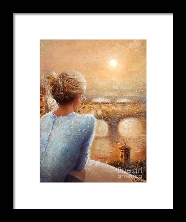 Reflections Of Florence Framed Print featuring the painting Reflections of Florence by Michael Rock