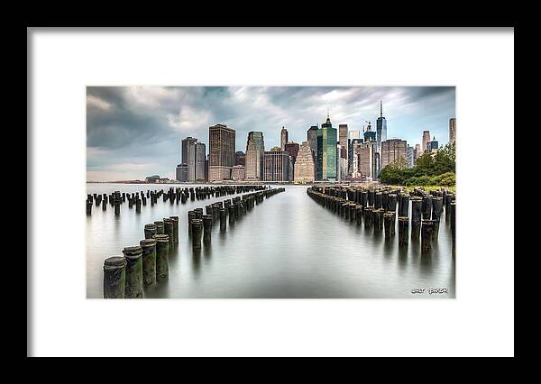 New York Framed Print featuring the photograph Reflections of Lower Manhattan by Walt Baker