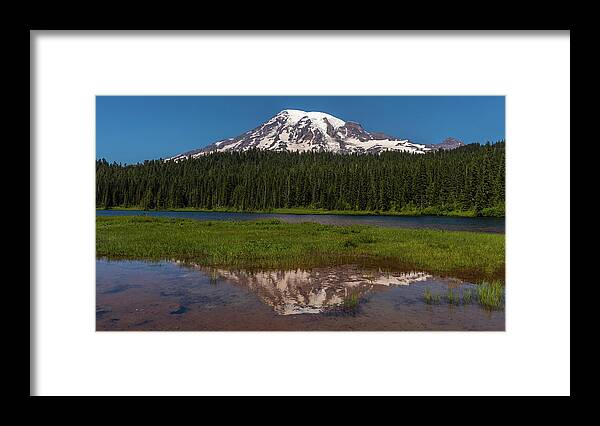 Brenda Jacobs Fine Art Framed Print featuring the photograph Reflections of Mount Rainier by Brenda Jacobs