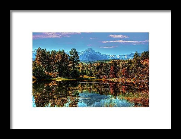 Dallas Divide Framed Print featuring the photograph Reflections of Mt Sneffels by Ken Smith