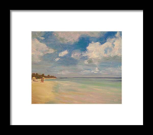 Relax Framed Print featuring the painting Refreshing - Tropical Beach Vacation by Robie Benve
