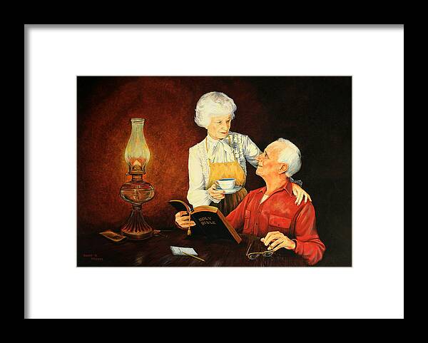 Religious Framed Print featuring the painting Refreshment Break by Duane R Probus