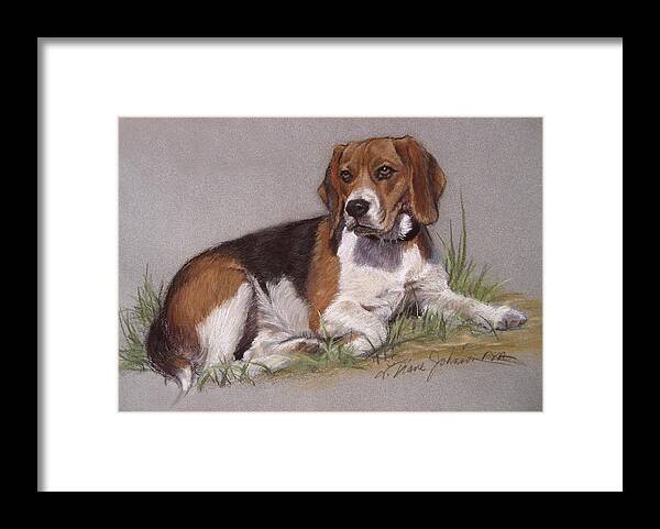 Dogs Framed Print featuring the painting Regal Beagle by L Diane Johnson