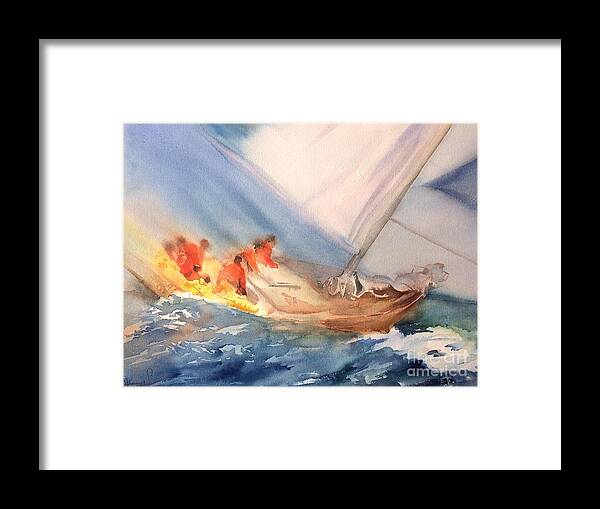Regate Framed Print featuring the painting Regate Marine by Francoise Chauray
