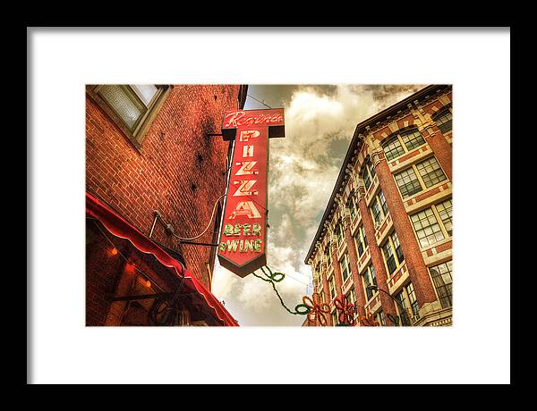 Regina's Framed Print featuring the photograph Regina Pizza - Boston North End by Joann Vitali
