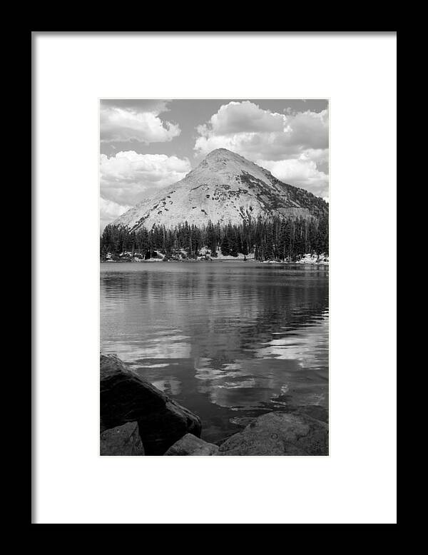 Water Framed Print featuring the photograph Reids Peak Black and White by Brett Pelletier