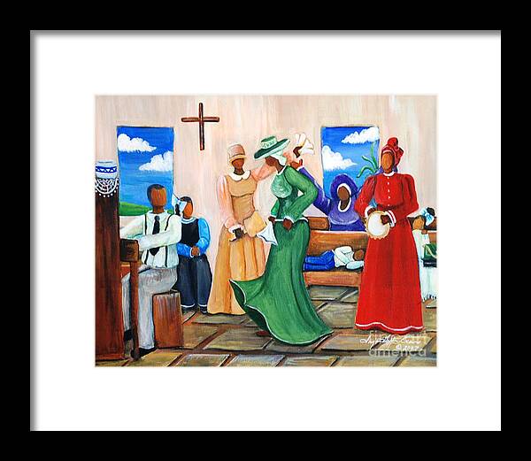 Authentic Framed Print featuring the painting Rejoicing by Sonja Griffin Evans