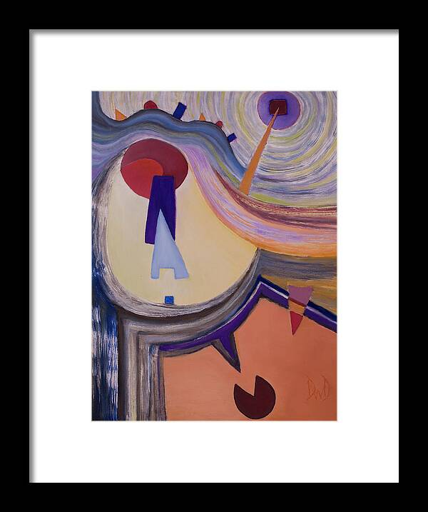 Abstract Art Framed Print featuring the painting Relationships by David Douthat