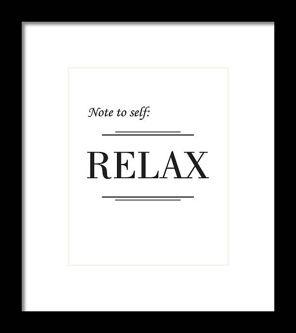 Relax Framed Print featuring the mixed media Relax by Studio Grafiikka