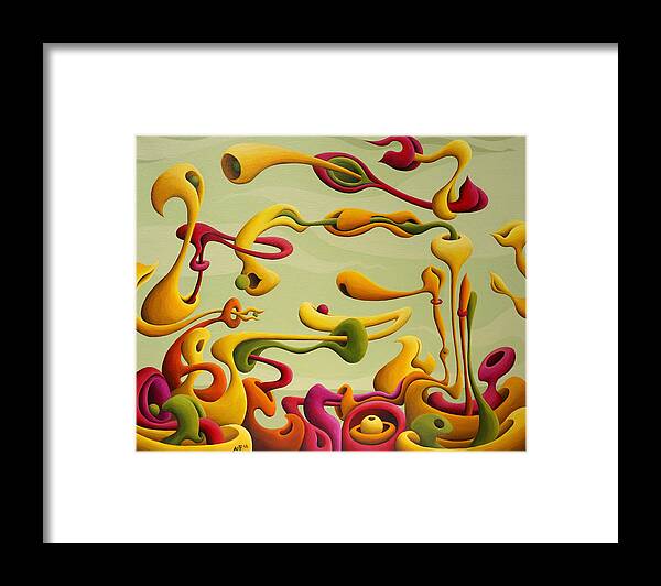Abstract Framed Print featuring the painting Relearning Gravitational Resistance by Amy Ferrari