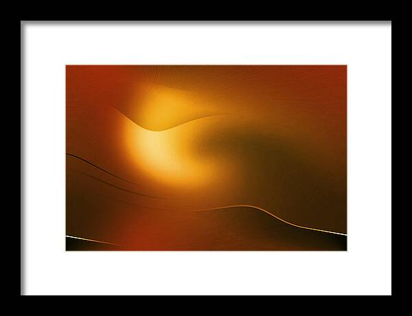Abstract Framed Print featuring the digital art Relucent Gold by John Krakora
