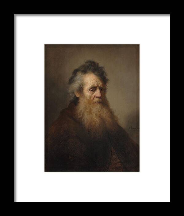 Rembrandt Bearded Old Man Framed Print featuring the painting Rembrandt Bearded old man by MotionAge Designs