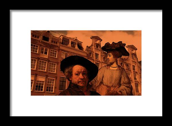 Historical Framed Print featuring the digital art Rembrandt Study in Orange by Tristan Armstrong