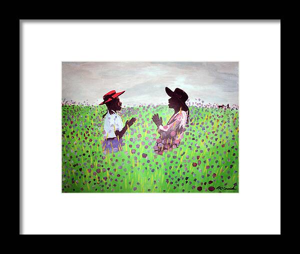 The Color Purple Framed Print featuring the painting Remember Way Back When by Lee McCormick