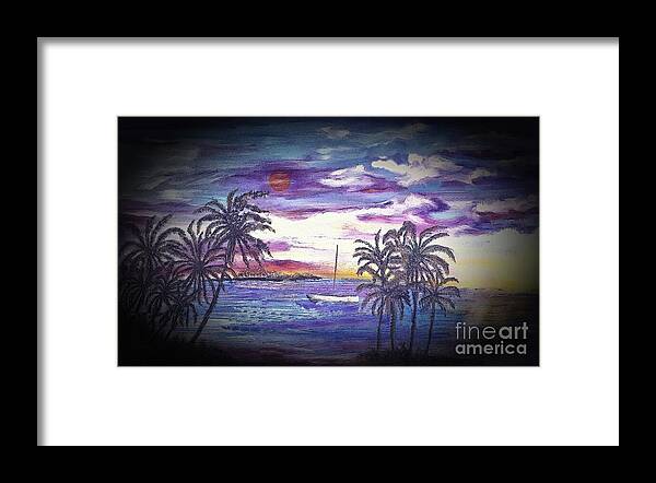 Kapoho Framed Print featuring the painting Dreaming of Kapoho Awa by Michael Silbaugh