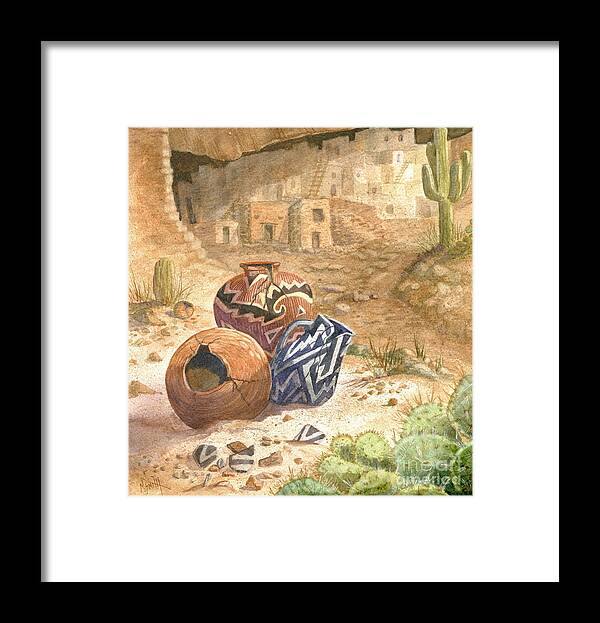 Anasazi Framed Print featuring the painting Remnants Of The Ancient Ones by Marilyn Smith
