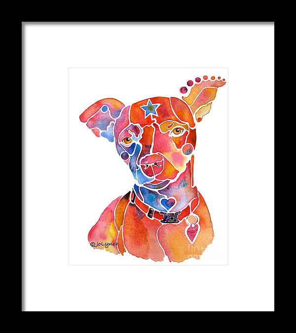 Dog Framed Print featuring the painting Rescue Dog - Mooch by Jo Lynch