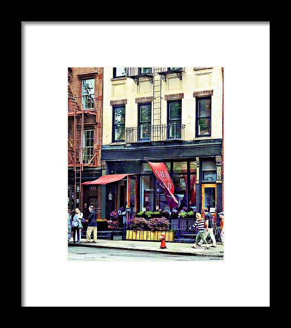 Awning Framed Print featuring the photograph Restaurant in Chelsea by Susan Savad