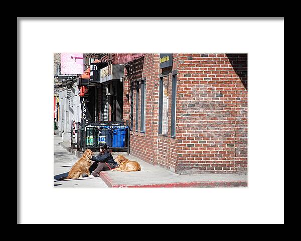 Girl Framed Print featuring the photograph Resting On The Corner by Rob Hans
