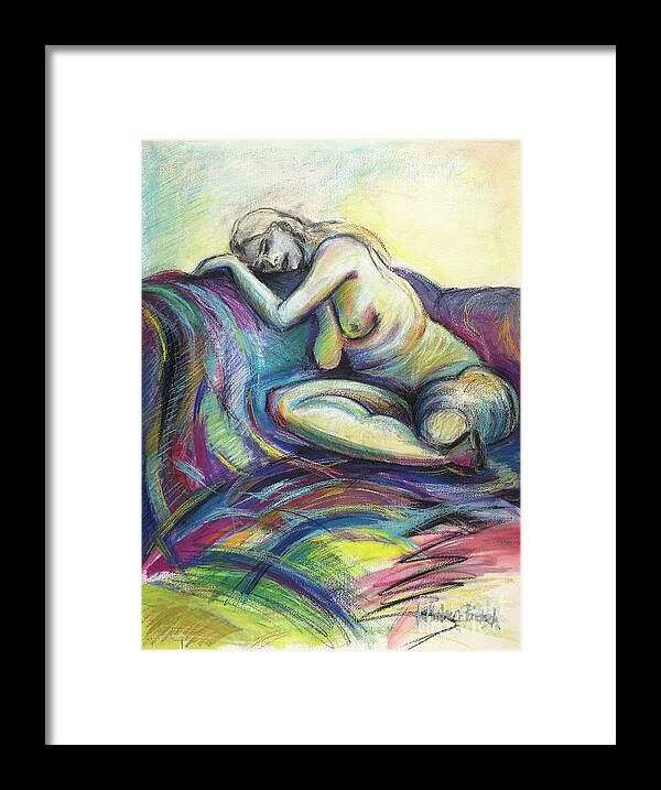 Artistic Framed Print featuring the drawing Resting Place by Kerryn Madsen-Pietsch