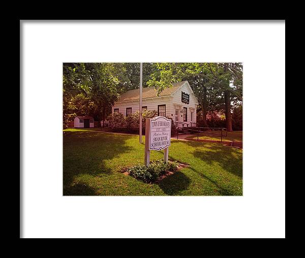 Schoolhouse Framed Print featuring the photograph Restored One Room Swan River School House by Stacie Siemsen