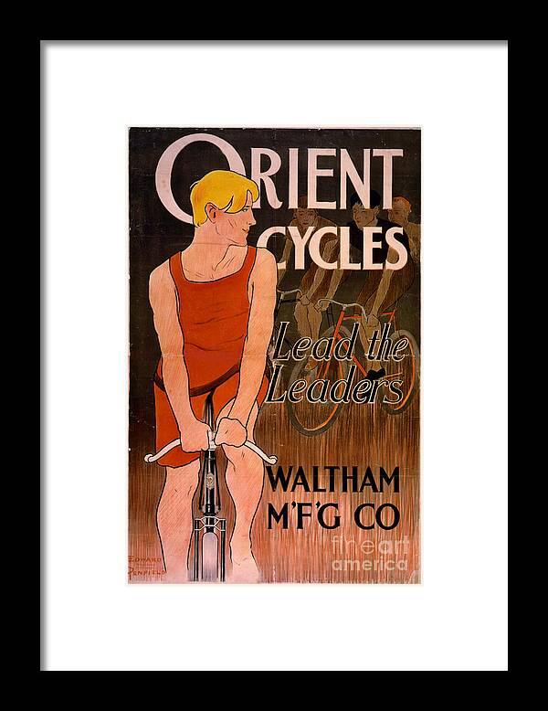 Retro Bicycle Ad 1890 Framed Print featuring the photograph Retro Bicycle Ad 1890 by Padre Art