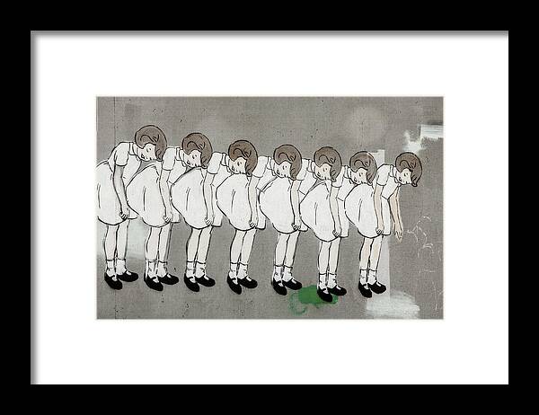 Street Art Framed Print featuring the photograph Retro Girl by Art Block Collections