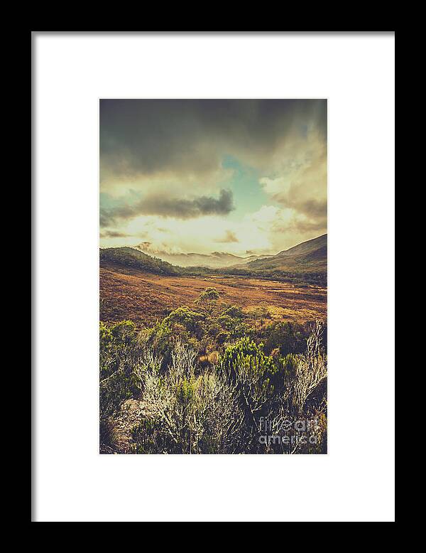 Field Framed Print featuring the photograph Retro scenic wilderness by Jorgo Photography