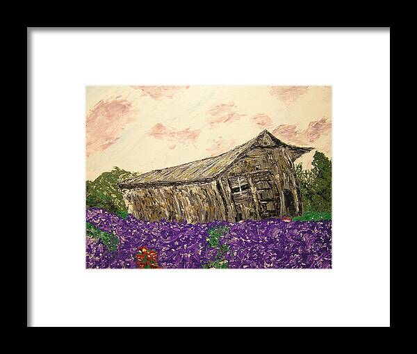 Landscape Framed Print featuring the painting Return to Serenity by Ricklene Wren