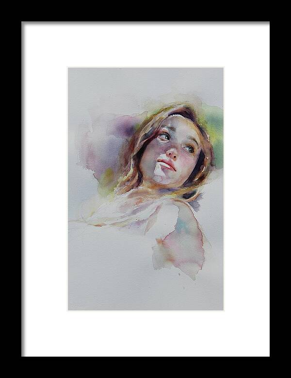 Watercolor Framed Print featuring the painting Reverie by Tracy Male