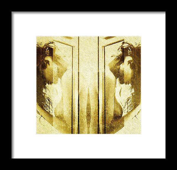 Double Framed Print featuring the digital art Reversed Mirror by Andrea Barbieri