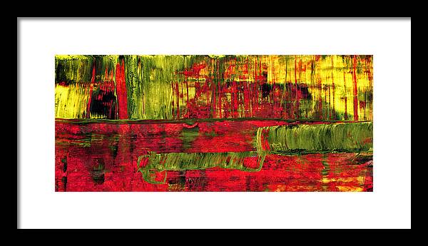 Abstract Framed Print featuring the painting Summer Rain - Abstract Colorful Mixed Media Painting by Modern Abstract