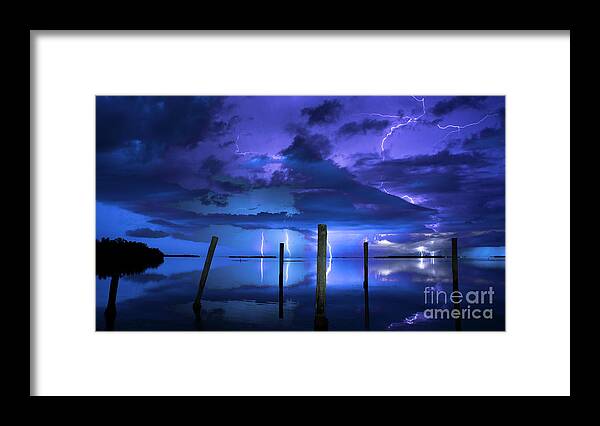 Lightning Framed Print featuring the photograph Blue Nights by Quinn Sedam