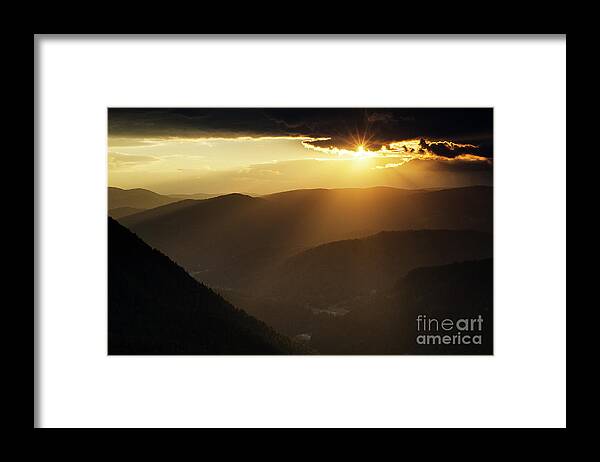 St. Ilia Peak Framed Print featuring the photograph Rhodope Mountains Sunset by Steve Somerville