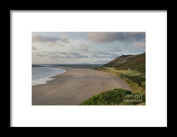 Sunset Framed Print featuring the photograph Rhossili Bay, South Wales by Perry Rodriguez