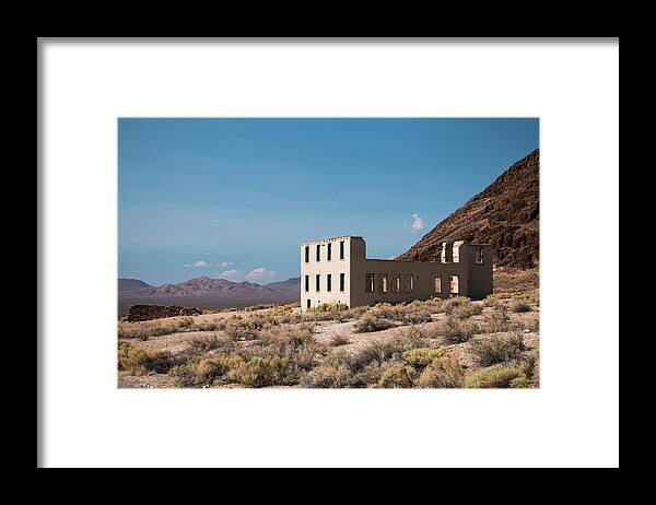 Rhyolite Framed Print featuring the photograph Rhylolite School Nevada by Kristia Adams