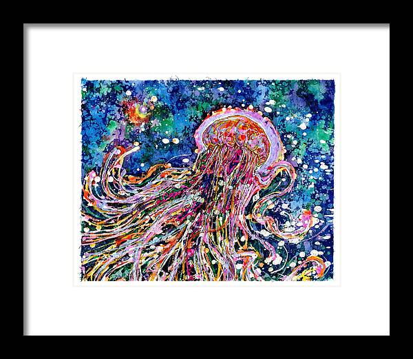 Jellyfish Framed Print featuring the painting Rhythm Is Nothing by Nick Cantrell
