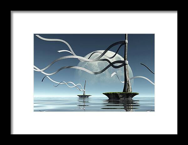 Sea Framed Print featuring the digital art Ribbon Island by Cynthia Decker