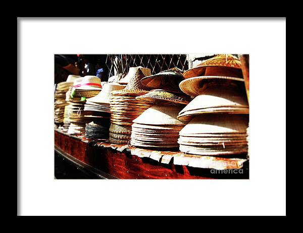 Thailand Framed Print featuring the photograph Rice Hats by Thanh Tran