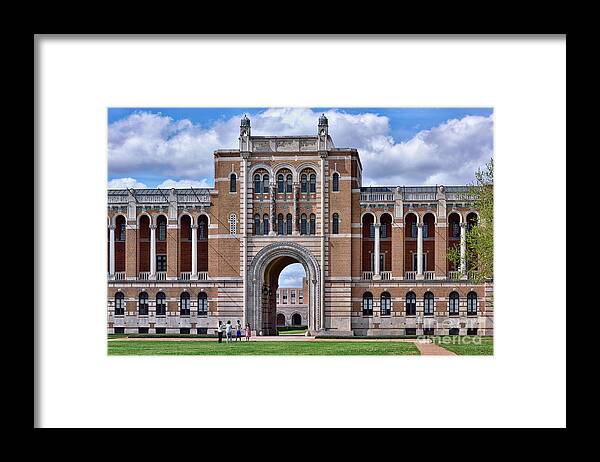 Rice University Campus Framed Print featuring the photograph Rice University - Lovett Hall by Norman Gabitzsch