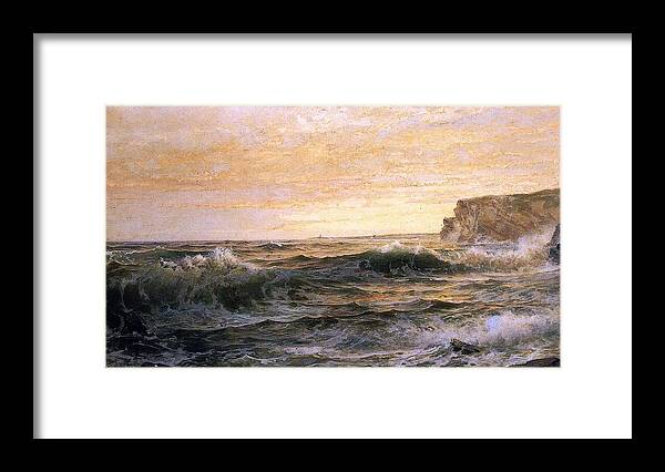 William-trost-richards-on-the-maine-coast Framed Print featuring the painting Richards On the Maine by William Trost