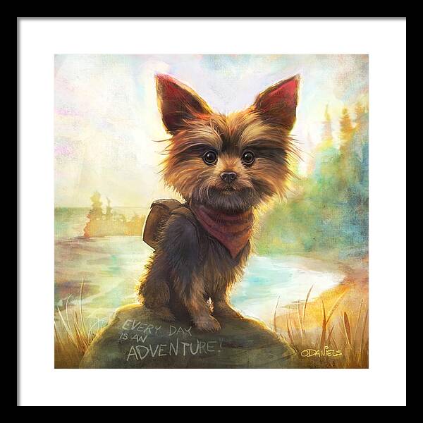 Dogs Framed Print featuring the painting Rickey's Adventure by Sean ODaniels