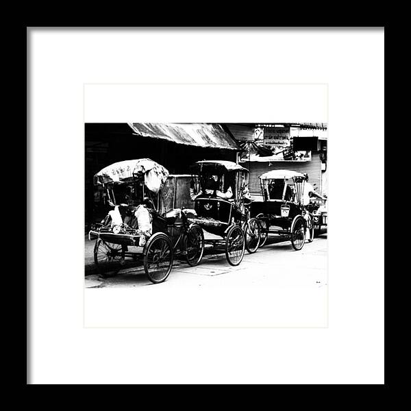 Taxi Framed Print featuring the photograph #rickshaw #taxi #travel #traveling by Georgia Clare