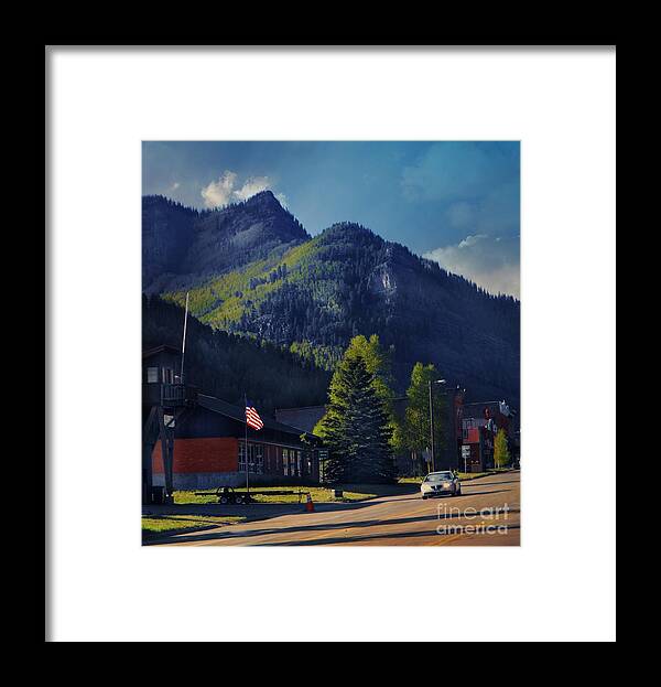 Rico Colorado With American Flag Framed Print featuring the digital art Rico Colorado with American Flag by Annie Gibbons