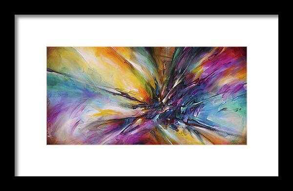 Abstract Framed Print featuring the painting 'Ricochet ' by Michael Lang
