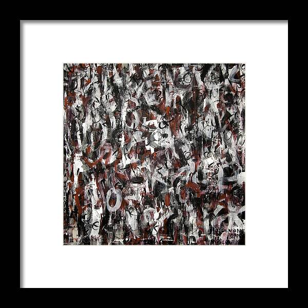 Text Expressionism Framed Print featuring the painting Ridicule by Roseanne Jones