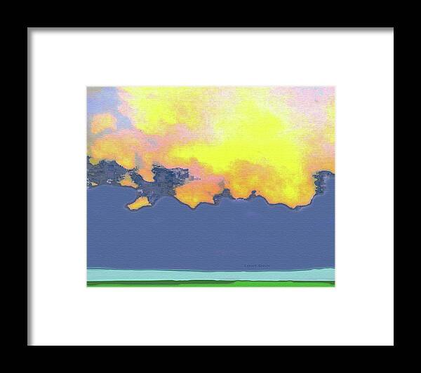 Abstract Framed Print featuring the mixed media Riding into the Sunset by Lenore Senior